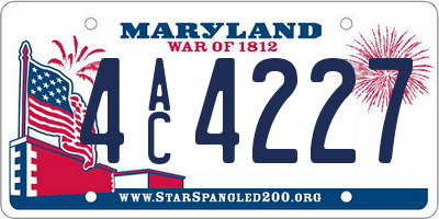 MD license plate 4AC4227