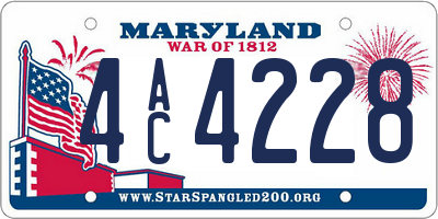 MD license plate 4AC4228