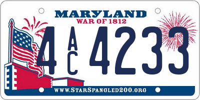 MD license plate 4AC4233