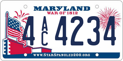 MD license plate 4AC4234