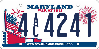 MD license plate 4AC4241
