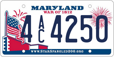 MD license plate 4AC4250