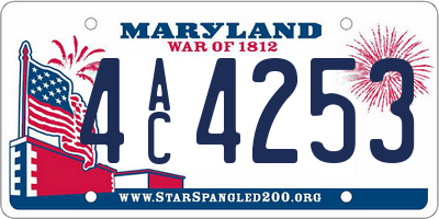 MD license plate 4AC4253