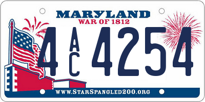MD license plate 4AC4254