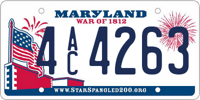 MD license plate 4AC4263