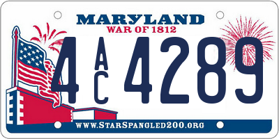 MD license plate 4AC4289