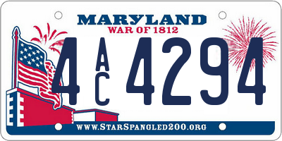 MD license plate 4AC4294