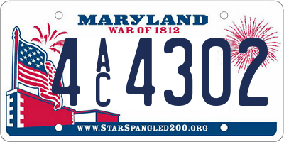 MD license plate 4AC4302