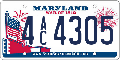 MD license plate 4AC4305