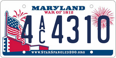 MD license plate 4AC4310