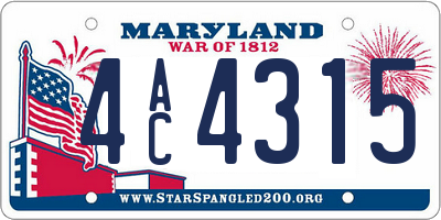 MD license plate 4AC4315