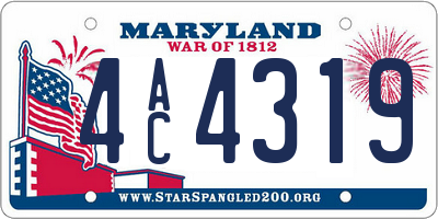 MD license plate 4AC4319