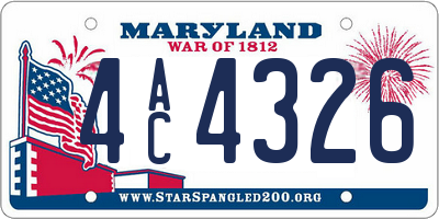 MD license plate 4AC4326