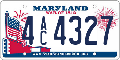 MD license plate 4AC4327