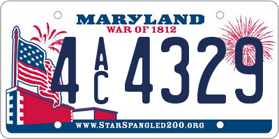MD license plate 4AC4329
