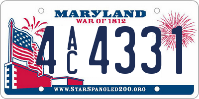 MD license plate 4AC4331
