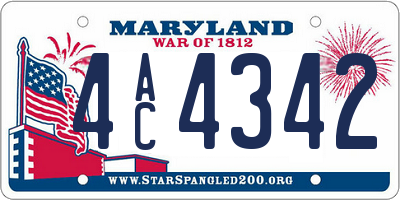 MD license plate 4AC4342