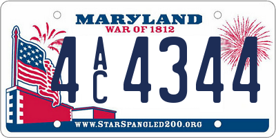 MD license plate 4AC4344