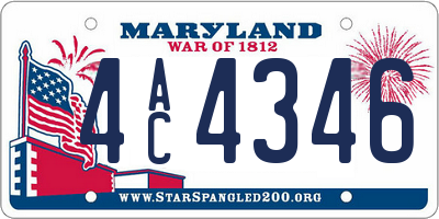 MD license plate 4AC4346