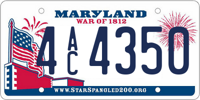MD license plate 4AC4350
