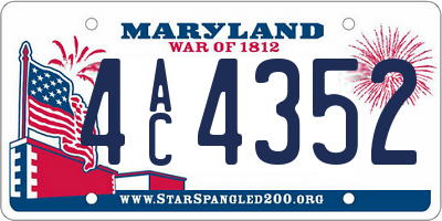 MD license plate 4AC4352
