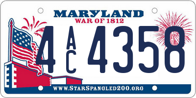 MD license plate 4AC4358