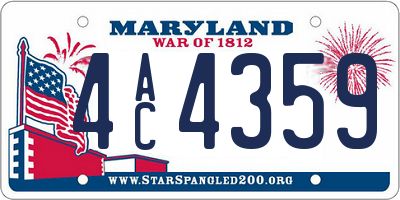 MD license plate 4AC4359