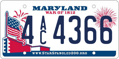 MD license plate 4AC4366