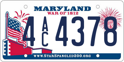 MD license plate 4AC4378