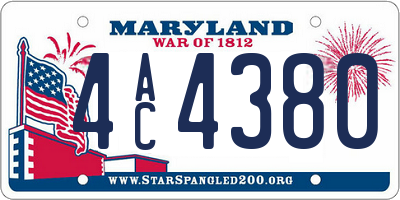 MD license plate 4AC4380