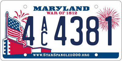 MD license plate 4AC4381