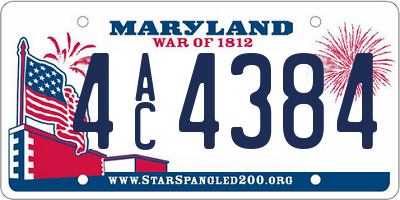 MD license plate 4AC4384