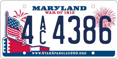 MD license plate 4AC4386