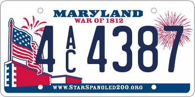 MD license plate 4AC4387