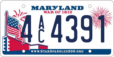 MD license plate 4AC4391