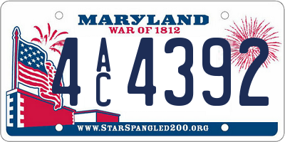 MD license plate 4AC4392