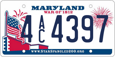 MD license plate 4AC4397