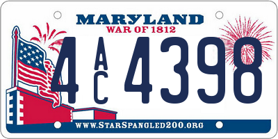 MD license plate 4AC4398