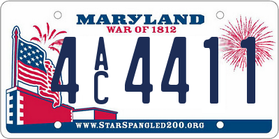 MD license plate 4AC4411