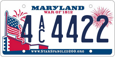 MD license plate 4AC4422