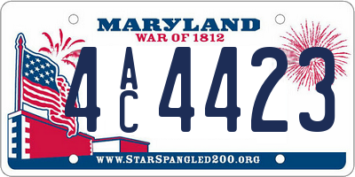 MD license plate 4AC4423