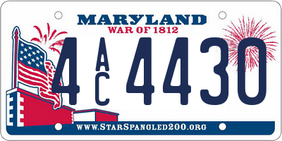 MD license plate 4AC4430