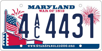MD license plate 4AC4431