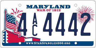 MD license plate 4AC4442