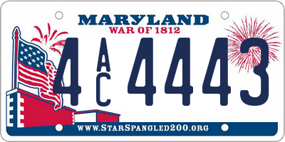 MD license plate 4AC4443