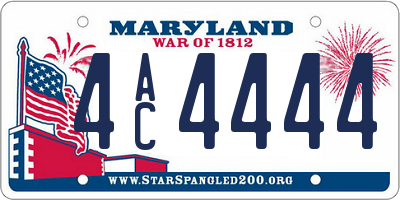 MD license plate 4AC4444