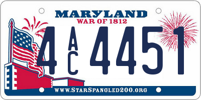 MD license plate 4AC4451