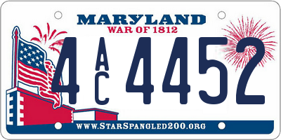 MD license plate 4AC4452