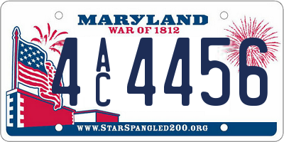 MD license plate 4AC4456