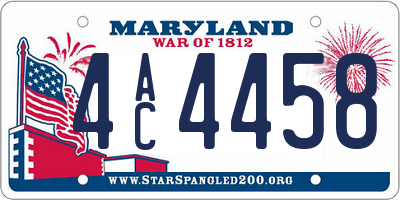 MD license plate 4AC4458